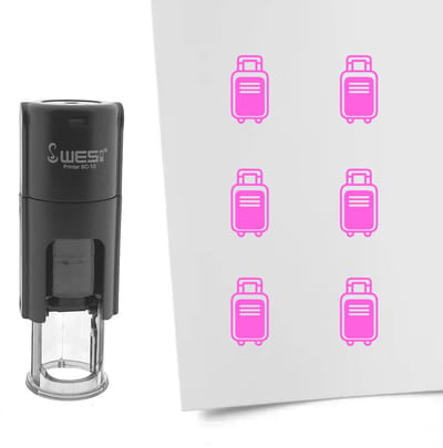CombiCraft Stempel koffer 10mm rond roze inkt - per 1 stuk