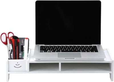 Ergonomische Monitorverhoger met 2 Lagen voor Laptop en Desktop, Waterdichte PC Stand voor Thuis en Kantoor 38 x 20 x 10 cm