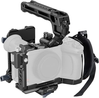 Professionele Cage Kit voor Sony FX2 met V-Mount plaat, top handgreep, HDMI klem en polsband, ideaal voor videoproductie en stabiliteit