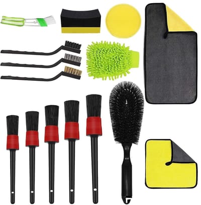 Auto Detail Set - Reinigingsborstels Auto - Auto Reinigen - 15 Delige Kit - 31.3 x 23.8 x 10.1 cm