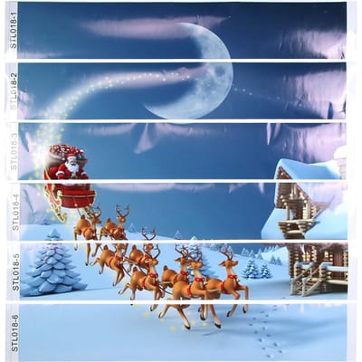 6 stuks Kerstthema Mooi Patroon Trapsticker Vloermuursticker Huisdecoratie gray