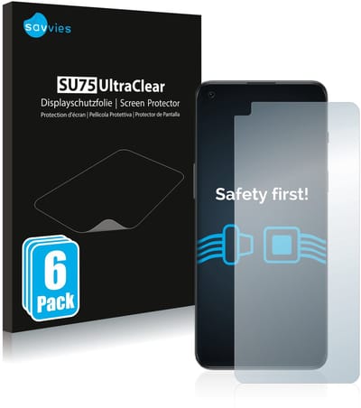 Savvies - Screenprotector voor OnePlus Nord 2T 5G - Folie Beschermfolie transparant 6 Stuks
