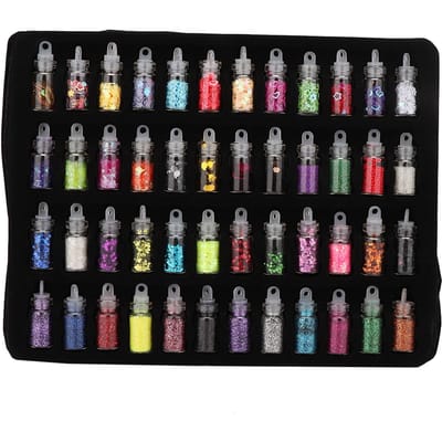 48 Flessen Flash Pailletten Poeder Decoratie DIY Sieraden Epoxy Vorm Maakgereedschap gray