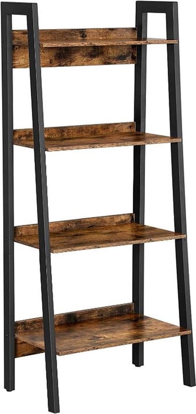 MIRA Home - Boekenplank - Ladderrek - Industrieel - Metaal/Hout - ‎56x34x137.5