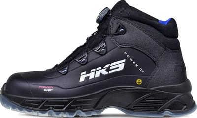 HKS CPO 50 BOA S3 werkschoenen - veiligheidsschoenen - safety shoes - hoog - heren - antislip - ESD - lichtgewicht - Vegan - zwart/blauw - maat 39