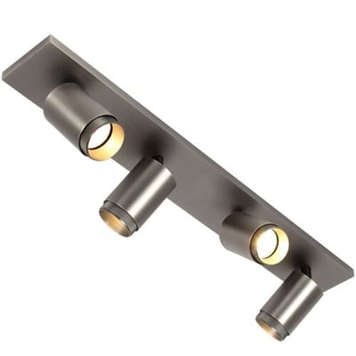 KS Verlichting - plafondlamp - Scott - 4 spot - GU10 - luxe verlichting - dimbare lamp - opbouwspot - aluminium - gun metal