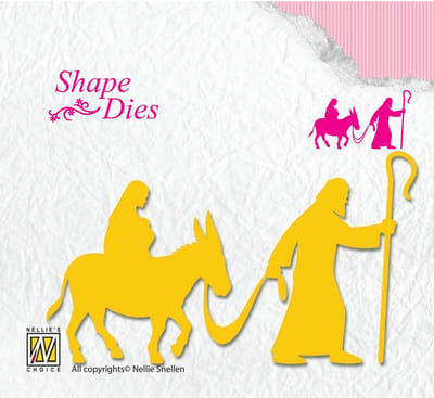SD139 Nellie Snellen Shape die - snijmal Nativity - kerst - Jozef Maria ezel - silhouet mal
