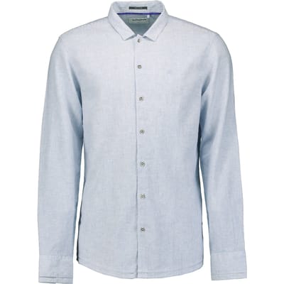 No Excess Shirt Stripe With Linen Blue Größe: S | Business hemden Outlet | Herren | Blau