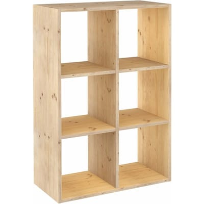 Astigarraga Houten Vakkenkast Open - 6 vakken kubuskast - Boekenkast van PEFC grenen - 105x71cm