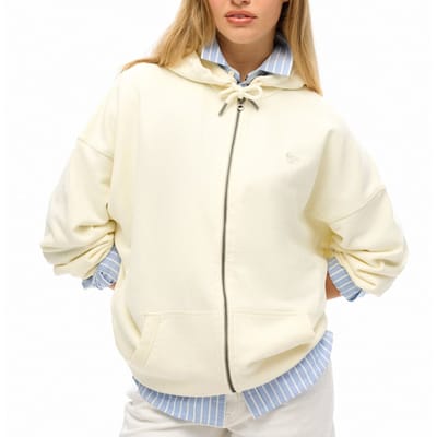 Superdry Studios Hoodie met Rits Wit Grootte: 36
