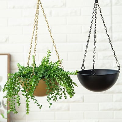 IJzeren Bloempotten Hangend Hangende Manden Hangende Hangpotten Plantenbak Groene Potten Hangende Orchideeënpotten Type 2 black