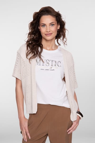 GEISHA - Dames vest - Maat XS - Vrouwen - Creme - katoen