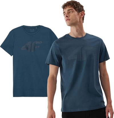 4F Heren T-shirt AW23TTSHM0877 Blauw maat 3XL
