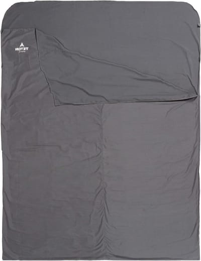 Slaapzakvoering - Reislakenset - Schoon slapen - Voegt warmte toe - Dubbel 91" x 58" - Donkergrijs