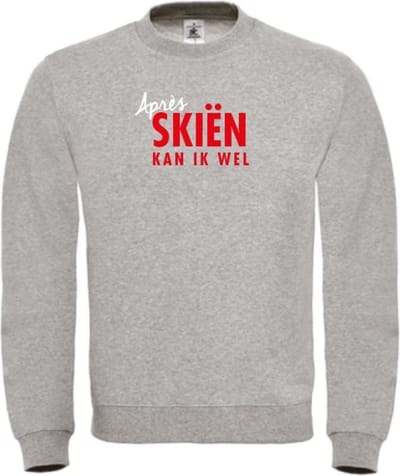 Après skiën kan ik wel wintersport sweater grijs XL - soBAD. | Foute apres ski outfit | kleding | verkleedkleren | wintersporttruien | wintersport dames en heren