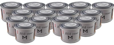 15x tuinfakkel vuur verlichting in blik - 11 x 7 cm - 4 branduren- zweedse fakkel - vuurblik - tuinkaars/outdoor kaars - tuinverlichting/tuindecoratie