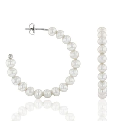 Luna-Pearls - 315.0424 - Oorbellen - Dames - 925er Zilver gerhodineerd - Zoetwatercultuurparel