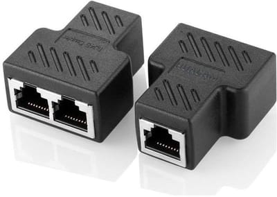 RJ45 Splitter Adapter - Ethernet Connector - Netwerk Uitbreiding - 1 naar 2 Poorten - 42 x 35 cm - Zwart