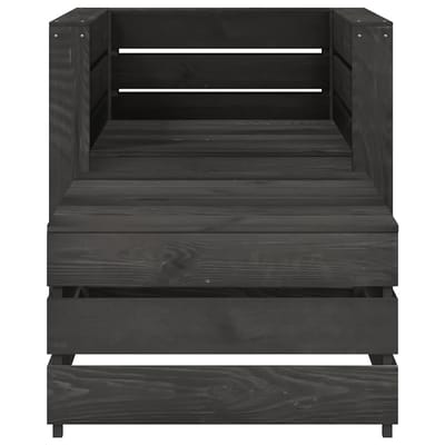 vidaXL - 2-delige - Loungeset - pallet - geïmpregneerd - grenenhout - grijs