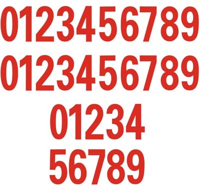 30pcs 9,8cm Brievenbus Nummers Stickers, 0-9 Reflecterende Nummerstickers voor Buiten Borden Auto's Deur Venster Adresnummer (Rood)