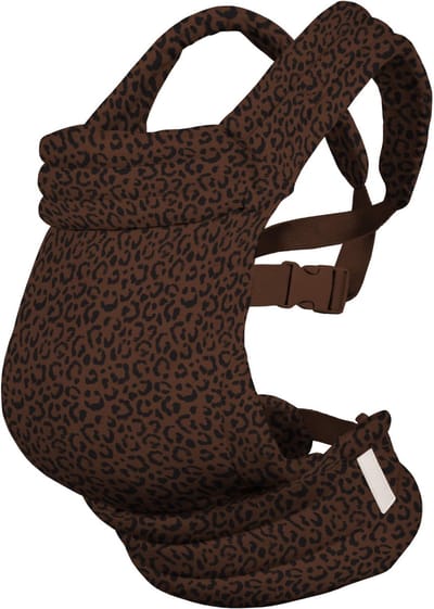 AeroMoov Ergonomische Full Buckle Draagzak - Babydrager - vanaf geboorte tot peuter (3,5-22 kg, 56-98 cm) - Leopard Brown