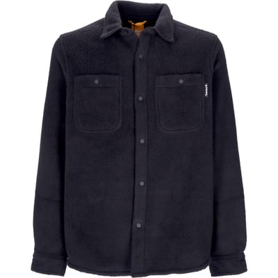 Herenshirt met lange mouwen Fleeceovershirt Zwart