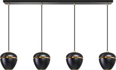 ETH Claire hanglamp balk 4xE27 zwart 1200x100x25mm