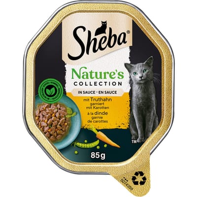 22x85g Kalkoen in Saus Nature's Collection Sheba Kattenvoer