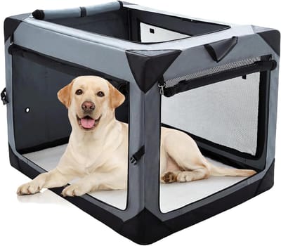Hondenkrat Opvouwbaar - Draagbare Bench - Reizen met Hond - 3 Deuren Ademend - 100 x 70 x 80 cm