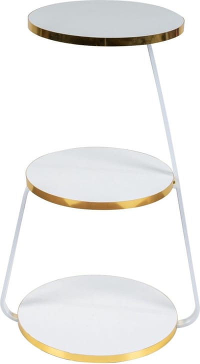Bijzettafel Sipoo 74x46x37cm wit en goudkleurig