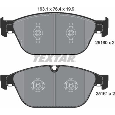 Remblokset TEXTAR 2516002, voor