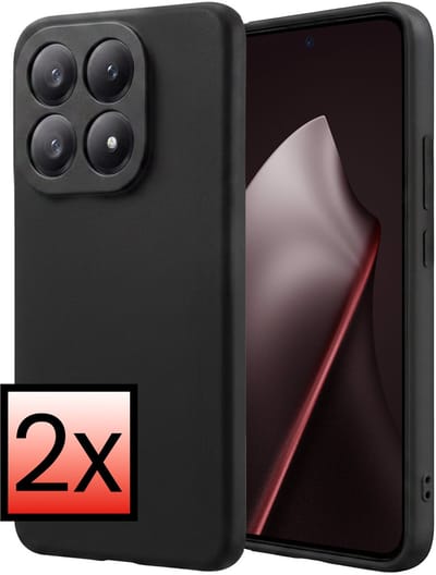 Hoesje - 2 Stuks - Geschikt voor Xiaomi 15T - Sterk & Shockproof - Case Siliconen - Back Cover - Telefoon Hoes - Zwart