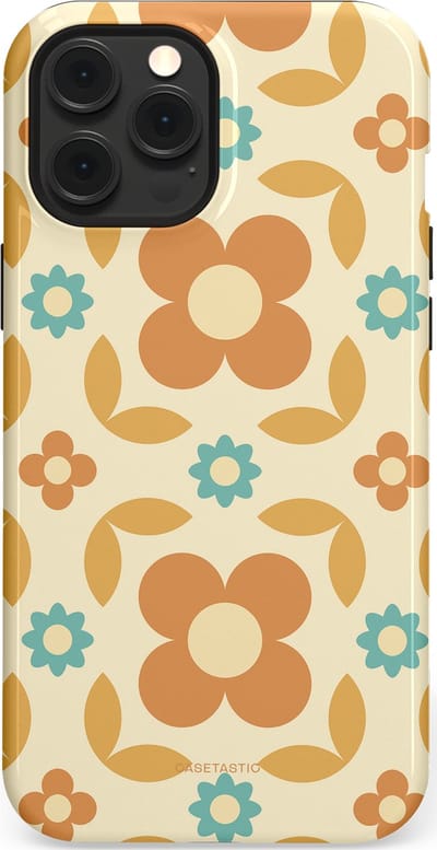 Casetastic hoesje geschikt voor Apple iPhone 12 Pro Max - MagSafe - Dubbellaagse bescherming - Retro verlangen - Fashion Case - Crème Perzik Goud