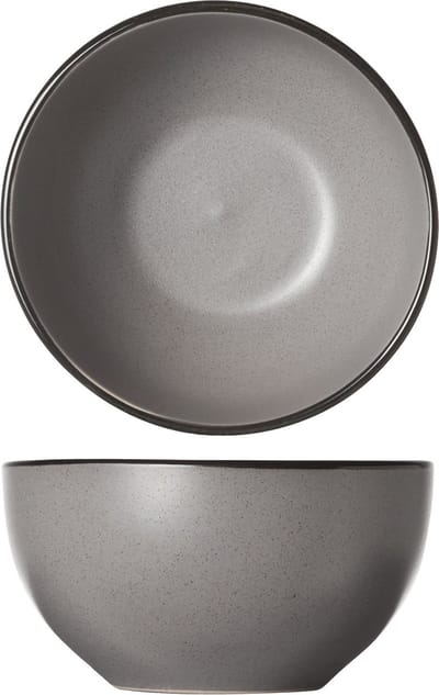 Cosy & Trendy Kom Speckle Grijs – Ø 14 cm – Bevat 1 kom – Grijs aardewerk met speckle effect – Vaatwasser- en Magnetronbestendig – Stapelbaar