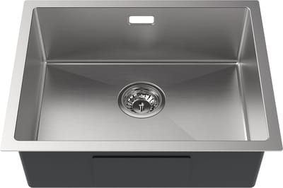Auralum Max 55x44cm Spoelbakken Zonder Kraangat - Spoelbak Keuken RVS - Enkele spoelbak - Incl. Sifon en Afvoerzeefje