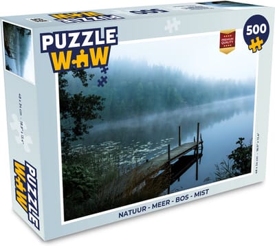 Puzzel Natuur - Meer - Bos - Mist - Legpuzzel - Puzzel 500 stukjes