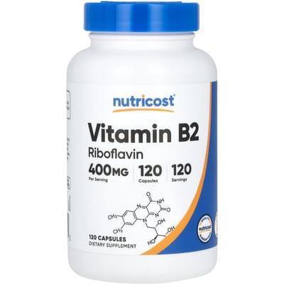 Vitamine B2, 400 mg, 120 Capsules