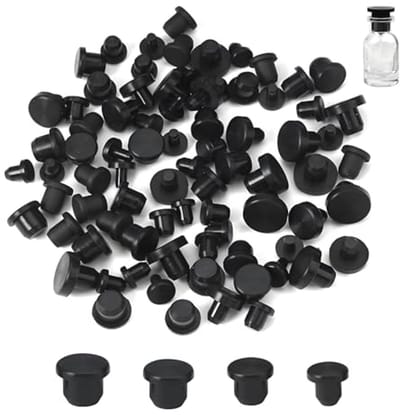 Rubberen stops voor gaten 5-10 mm - 60 stuks zwarte afdekdoppen