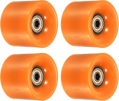 Set van 4 Longboard Wielen 60mm met ABEC-11 Lagers - Ideaal voor Skateboards en Cruisers (Oranje Goud)
