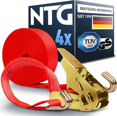 Spanbanden met Ratel 2 Stuks - 800 kg - 6 Meter - 25 mm Breed - TÜV GS Gekeurd