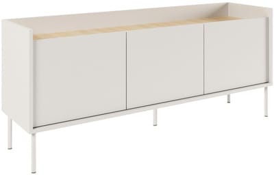 Selsey Tovi - Tv-meubel met 3 deuren, 140 cm, Wit / Eikenhoutlook