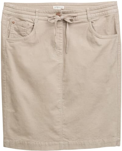Tom Tailor - Corduroy rok met koord - Maat 38 - soft taupe grey