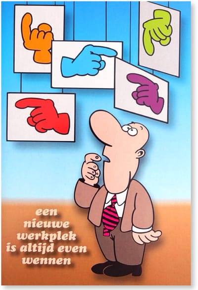 Nieuwe Werkplek - Succes met de nieuwe baan Wenskaart - 12 x 17 cm - gevouwen kaart Inclusief envelop