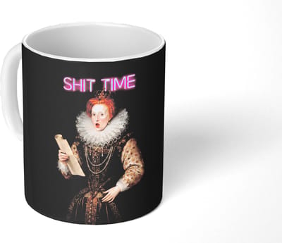 Mok - Koffiemok - Portret - Humor - Neon - Mokken - 350 ML - Beker - Koffiemokken - Theemok