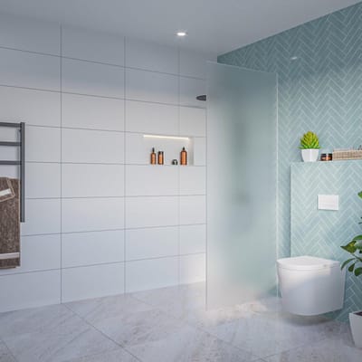 FugaFlow Eccelente Vetro Inloopdouche - mat glas - 80x200cm - 8mm - nano - blind inbouw profiel