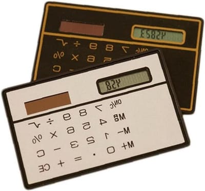 Rekenmachine Set - Mini Cijfermachine - Kantoor Schoolwerk - Zonne-energie Aangedreven - Creditcard Formaat - Willekeurig