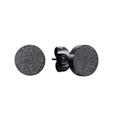 Aramat Jewels | Oorbellen | Matte Zwarte RVS Oorstekers 10mm | | | |10mm | Staal | Kinderen, Volwassenen | Verkleurd niet