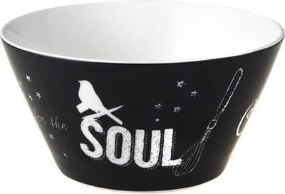 Dutch Rose Zwart/Wit Kom Soul - Ø14cm - Zwart