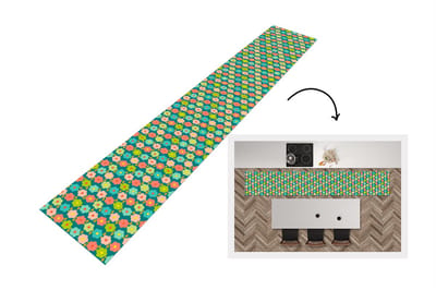 Keukenloper 300x50 cm - Keukenmat vinyl Patroon - Bloemen - Retro - Jaren 70 - Keukenmatten loper - Keuken vloerkleed tapijt
