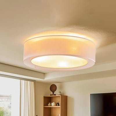 Euluna Tibu plafondlamp, textiel, Ø50cm, cappuccino